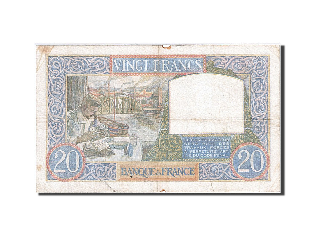 Billete, Francia, 20 Francs, 1940, 1940-07-11, MBC, Fayette:12.04, KM:92a