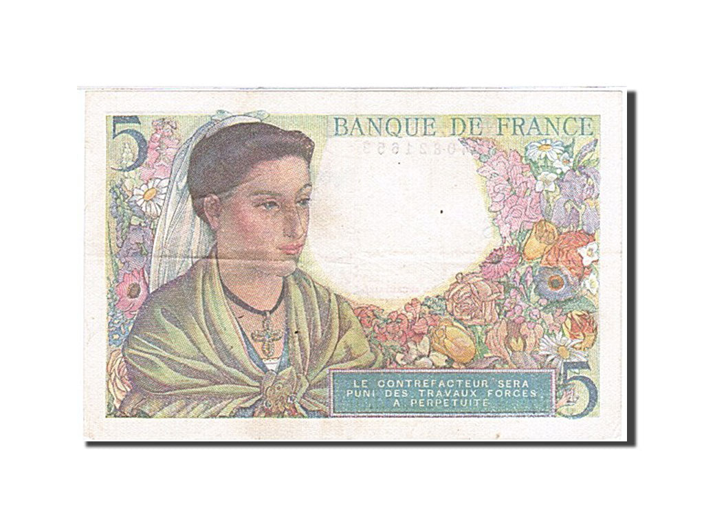 Banknote, France, 5 Francs, 1943, 1943-08-05, VF(30-35), Fayette:5.3, KM:98a
