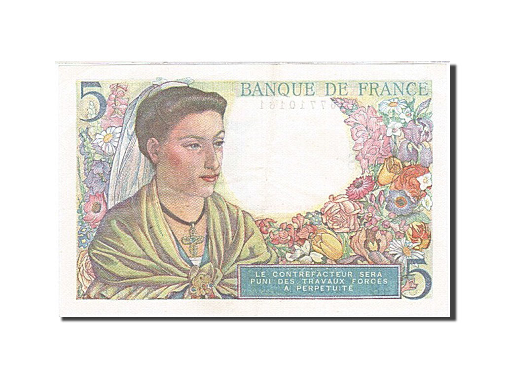 Banconote, Francia, 5 Francs, 1943, 1947-10-30, SPL-, Fayette:5.7, KM:98a