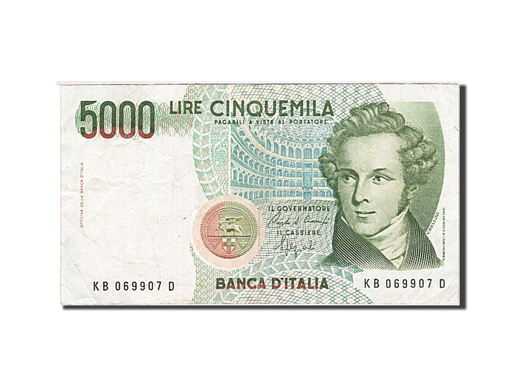 Billete, 5000 Lire, 1984-1985, Italia, KM:111b, 1985-01-04, MBC+