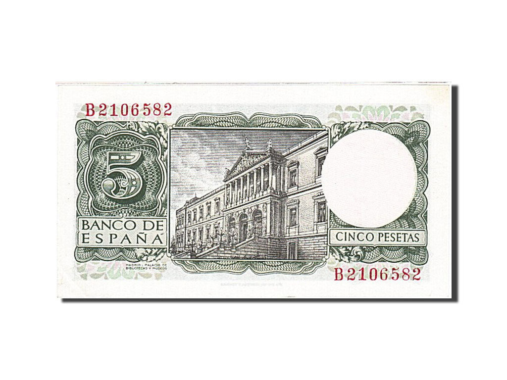 Banknot, Hiszpania, 5 Pesetas, 1954, 1954-07-22, KM:146a, UNC(63)