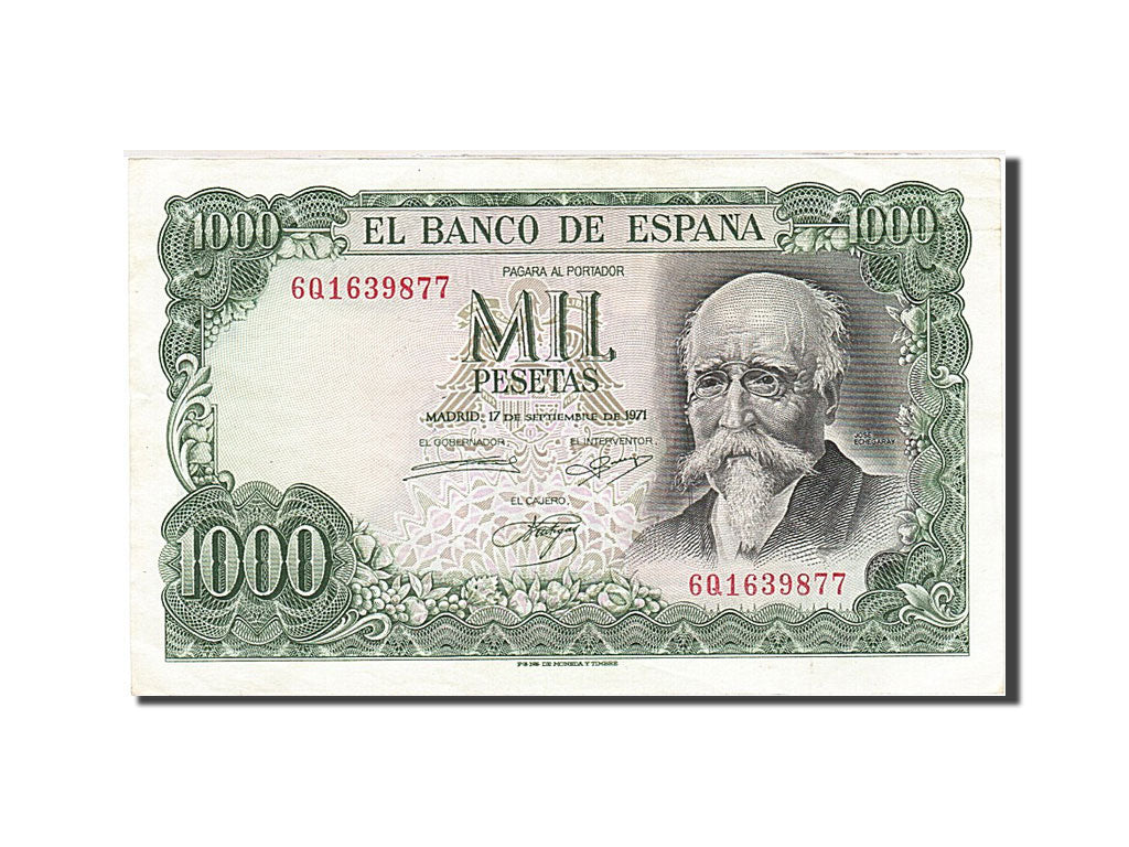 Biljet, Spanje, 1000 Pesetas, 1974, 1971-09-17, KM:154, SUP