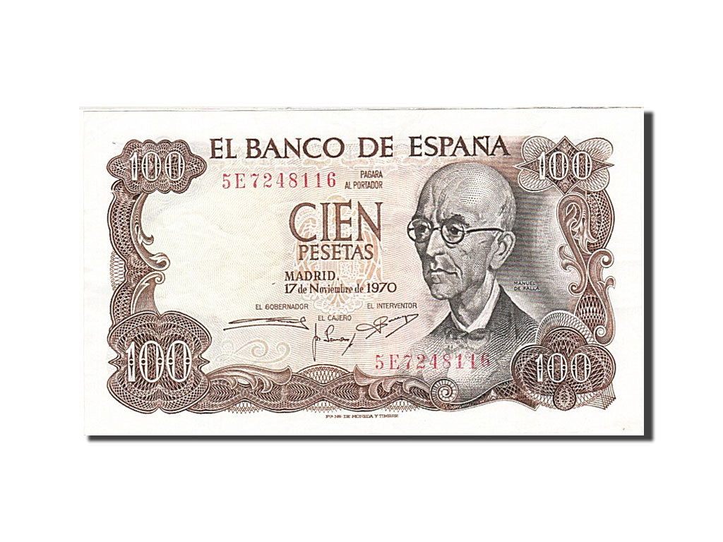 Banknote, Spain, 100 Pesetas, 1970-1971, 1970-11-17, KM:152a, EF(40-45)