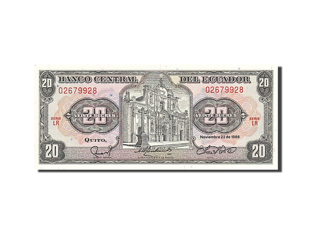 Billete, 20 Sucres, 1984-1988, Ecuador, KM:121Aa, 1988-11-22, UNC