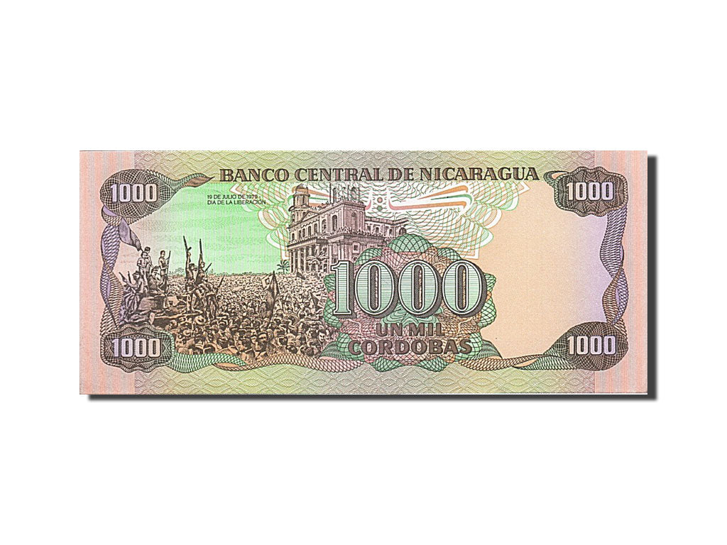 Banknot, Nicaragua, 1000 Cordobas, 1985-1988, 1985, KM:156b, UNC(65-70)