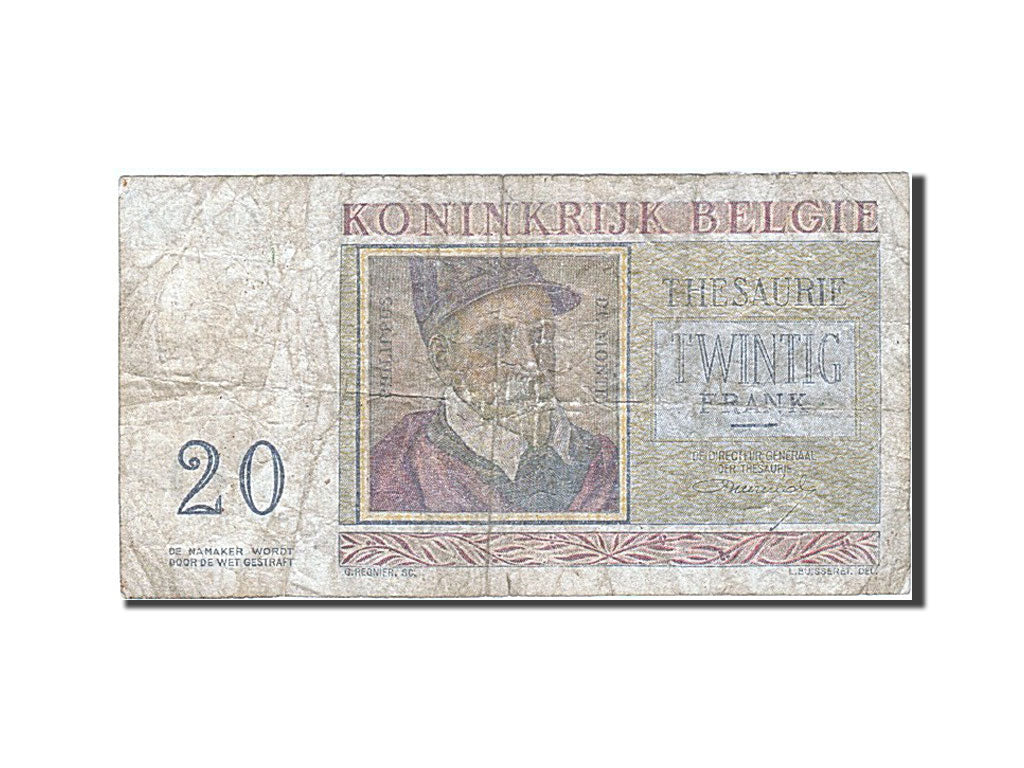 Billet, Belgique, 20 Francs, 1948-1950, 1956-04-03, KM:132b, B