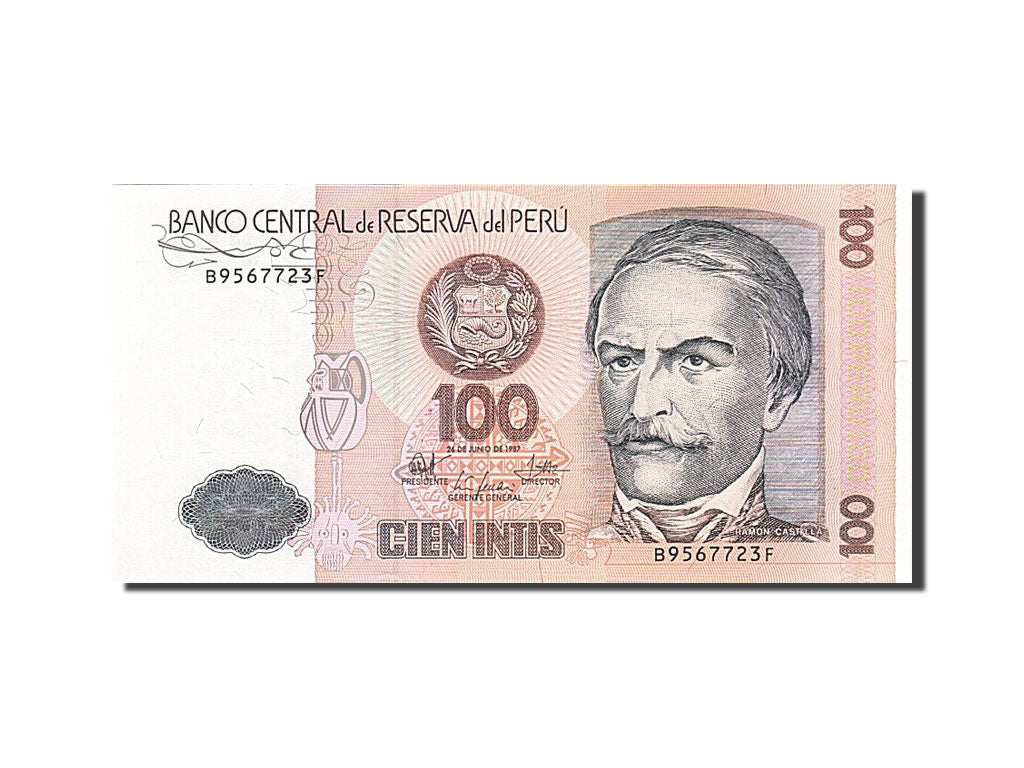 Banknote, Peru, 100 Intis, 1985-1991, 1987-06-26, KM:133, UNC(64)
