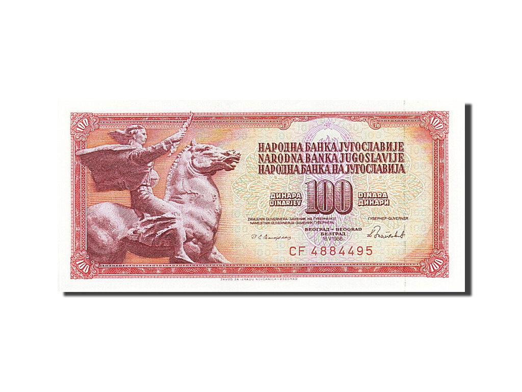 Banconote, Iugoslavia, 100 Dinara, 1978, KM:90c, 1986-05-16, FDS