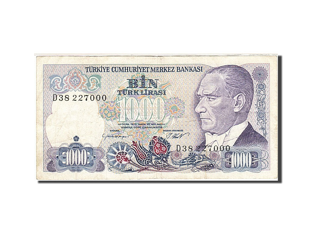 Banknote, Turkey, 1000 Lira, 1984-1997, 1986, KM:196, VF(30-35)