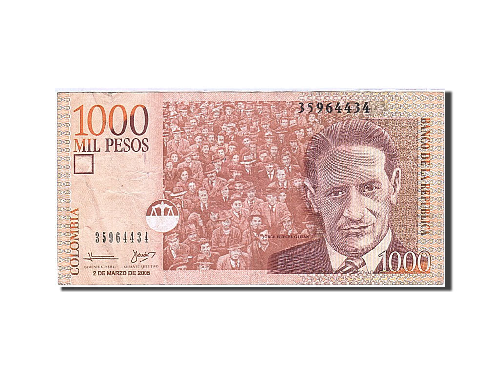 Banknote, Colombia, 1000 Pesos, 2001, 2005-03-02, KM:450h, EF(40-45)