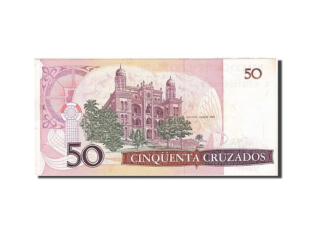 Banknote, Brazil, 50 Cruzados, 1986, 1986, KM:210a, AU(55-58)