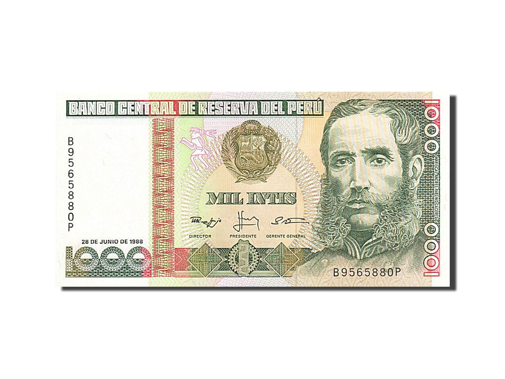 Billete, 1000 Intis, 1985-1991, Perú, KM:136b, 1988-06-28, UNC