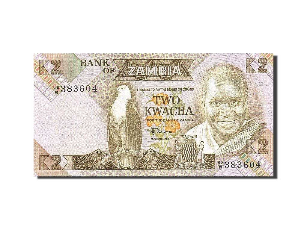 Banknote, Zambia, 2 Kwacha, 1980-1986, Undated (1980-1988), KM:24c, UNC(65-70)