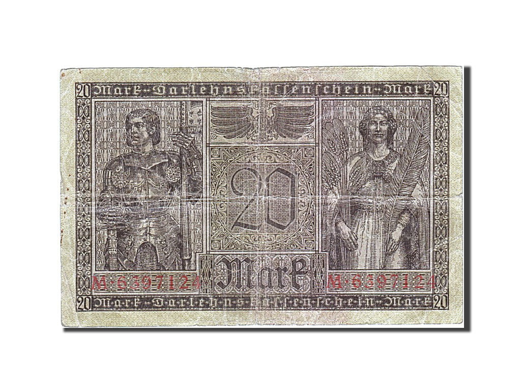 Banknote, Germany, 20 Mark, 1917-1918, 1918-02-20, KM:57, F(12-15)