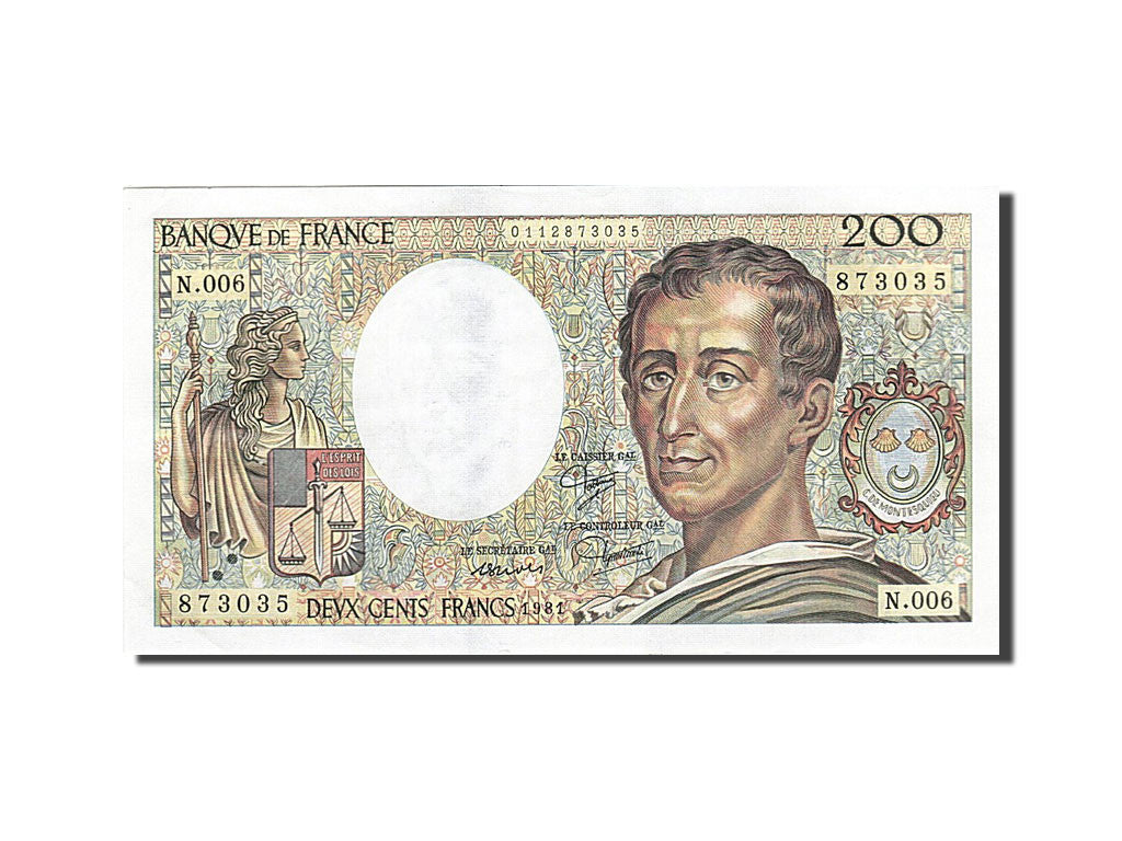 Biljet, Frankrijk, 200 Francs, 1981, 1981, SPL+, Fayette:70.1, KM:155a