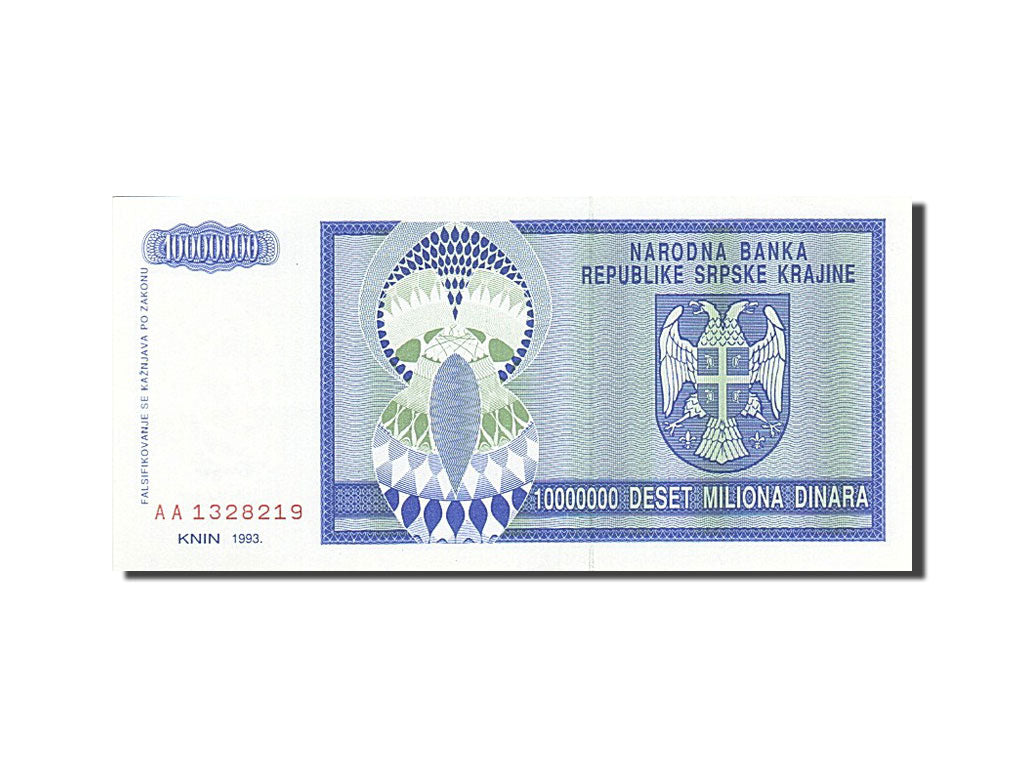 Banknote, Bosnia - Herzegovina, 10 Million Dinara, 1992-1993, 1993, KM:144a