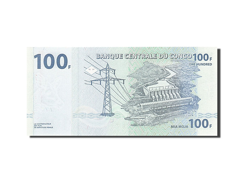 Geldschein, Congo Democratic Republic, 100 Francs, 2007, 2007-07-31, KM:98a, UNZ