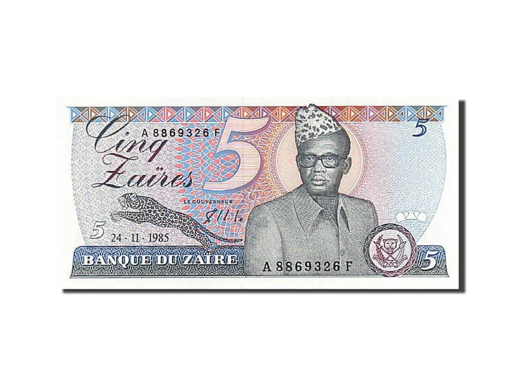 Billete, 5 Zaïres, 1982-1985, Zaire, KM:26a, 1985-11-24, UNC