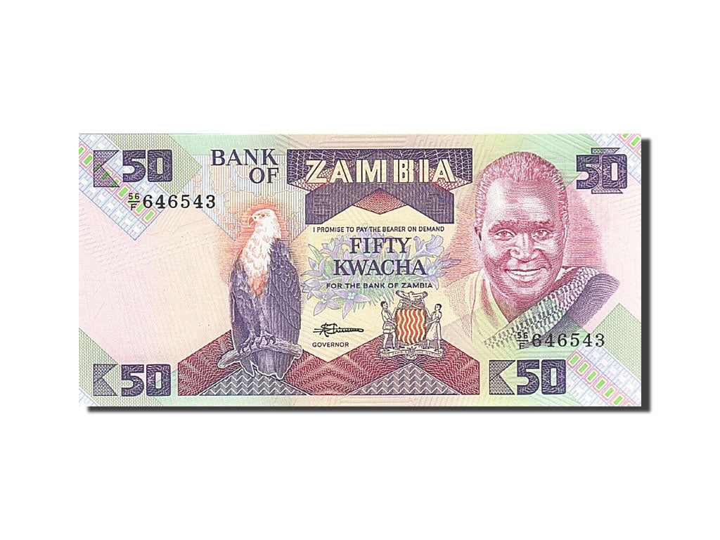 Banknote, Zambia, 50 Kwacha, 1980-1986, Undated (1986-1988), KM:28a, UNC(65-70)
