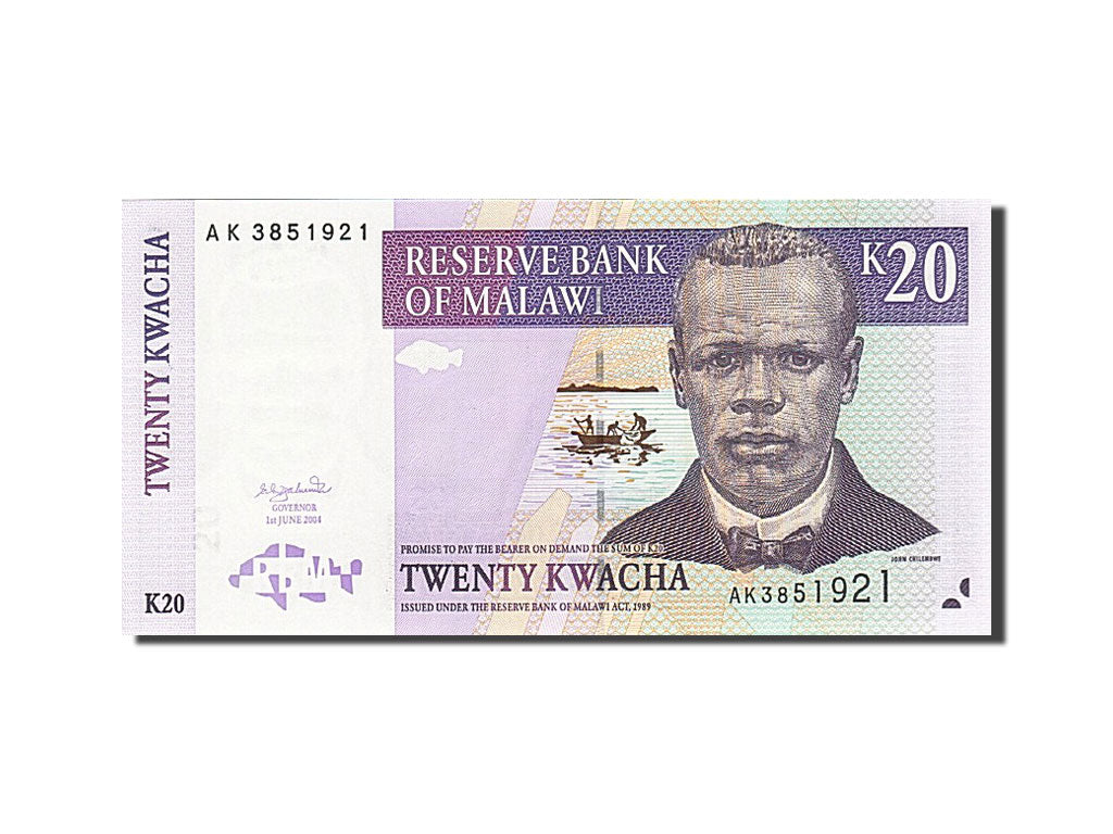 Billete, 20 Kwacha, 2004, Malawi, KM:52a, 2004-06-01, UNC