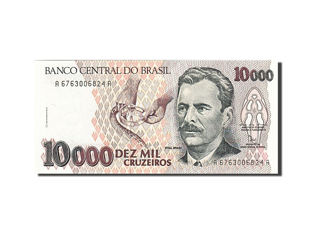 Banconote, Brasile, 10,000 Cruzeiros, 1990-1993, KM:233b, 1992, FDS