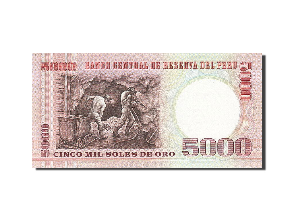 Geldschein, Peru, 5000 Soles De Oro, 1976-1977, 1985-06-21, KM:117c, UNZ