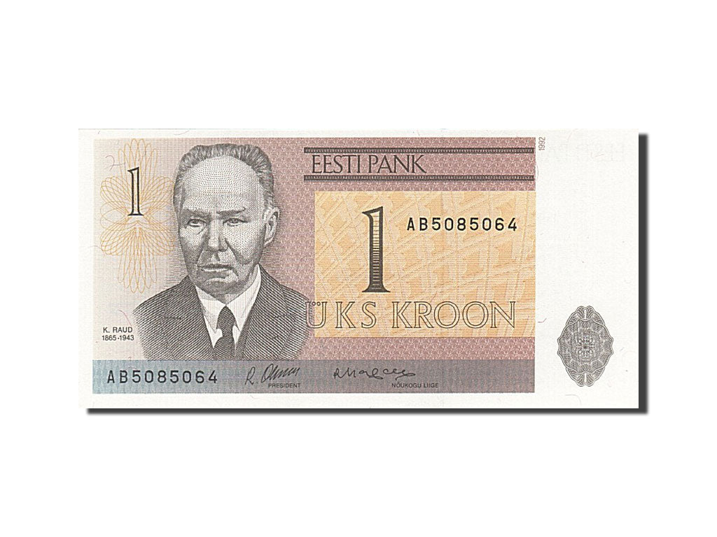 Banknot, Estonia, 1 Kroon, 1991-1992, 1992, KM:69a, UNC(65-70)