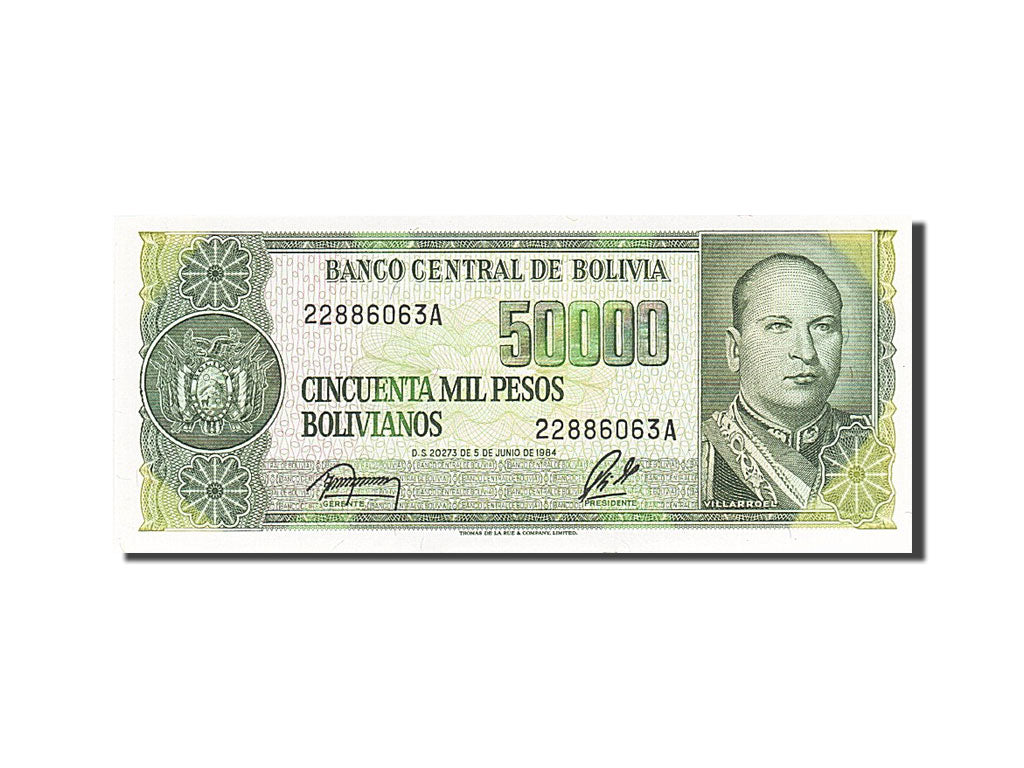 Banconote, Bolivia, 50,000 Pesos Bolivianos, 1981-1984, KM:170a, 1984-06-05, FDS