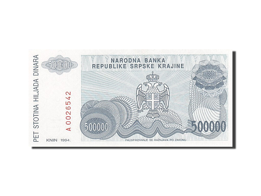 Banconote, Croazia, 500,000 Dinara, 1994, KM:R32a, 1994, FDS