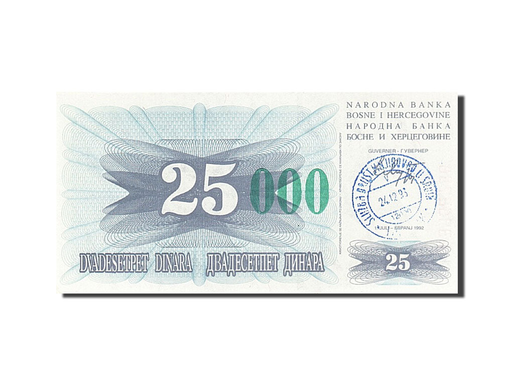 Banknote, Bosnia - Herzegovina, 25,000 Dinara, 1993, 1993-12-24, KM:54c