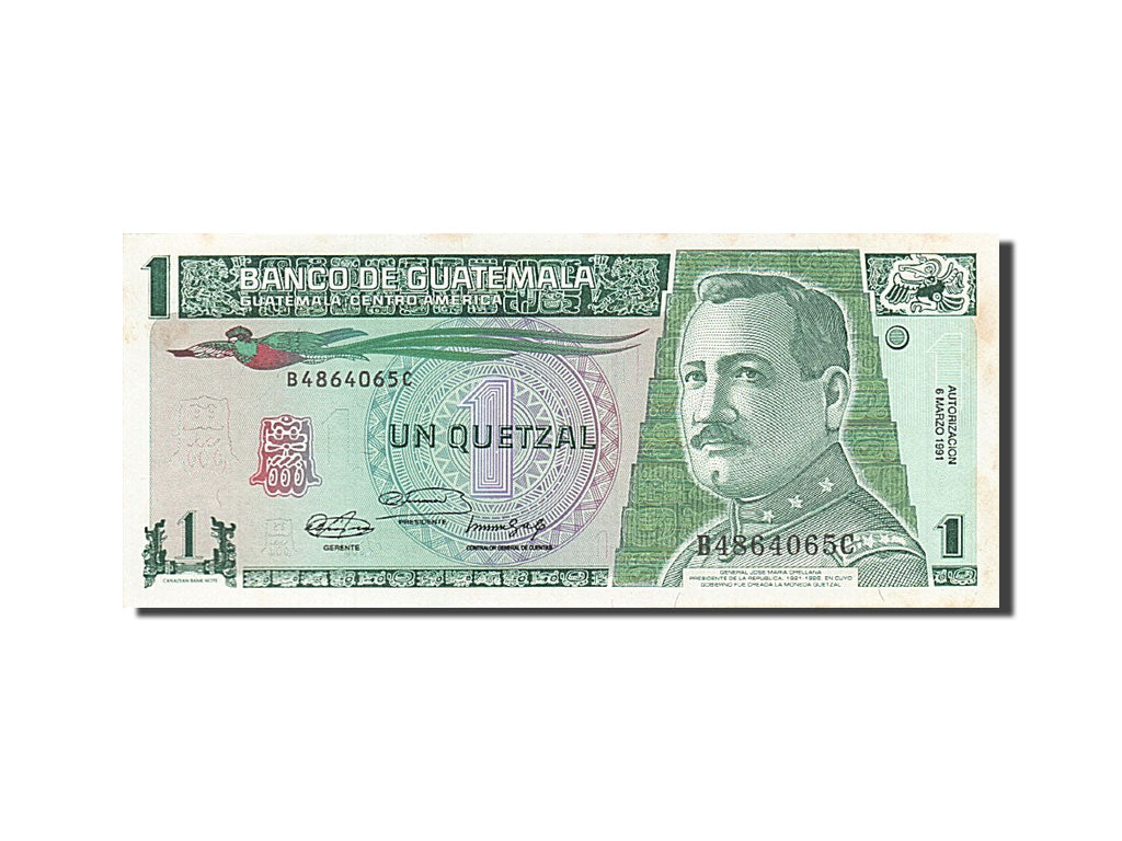Billet, Guatemala, 1 Quetzal, 1989-1990, 1991-03-06, KM:73b, SUP