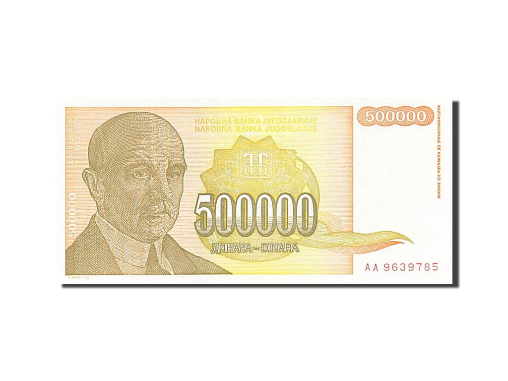 Banconote, Iugoslavia, 500,000 Dinara, 1993, KM:143a, 1994, FDS