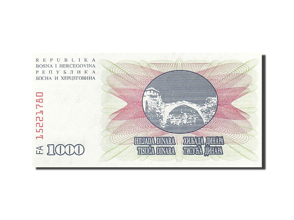 Geldschein, Bosnia - Herzegovina, 1000 Dinara, 1992-1993, 1992-07-01, KM:15a