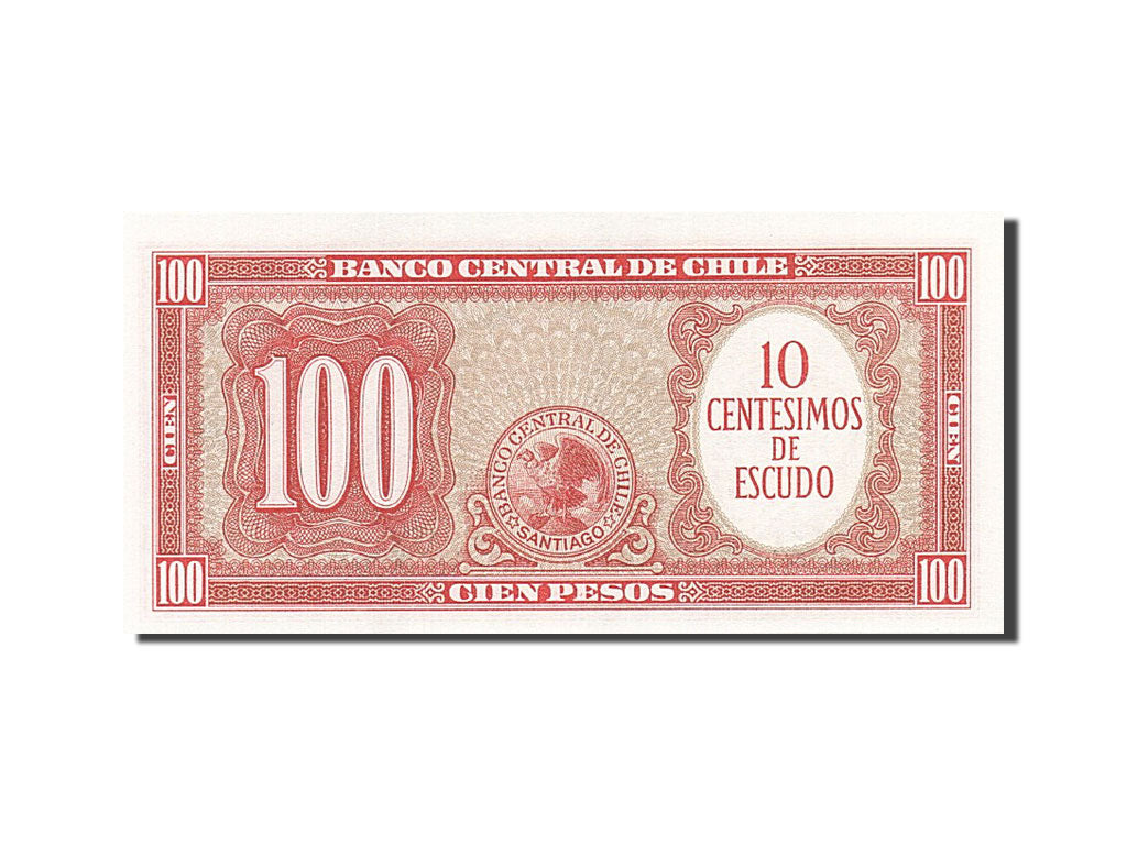 Billet, Chile, 10 Centesimos on 100 Pesos, 1960, Undated (1960-1961), KM:127a