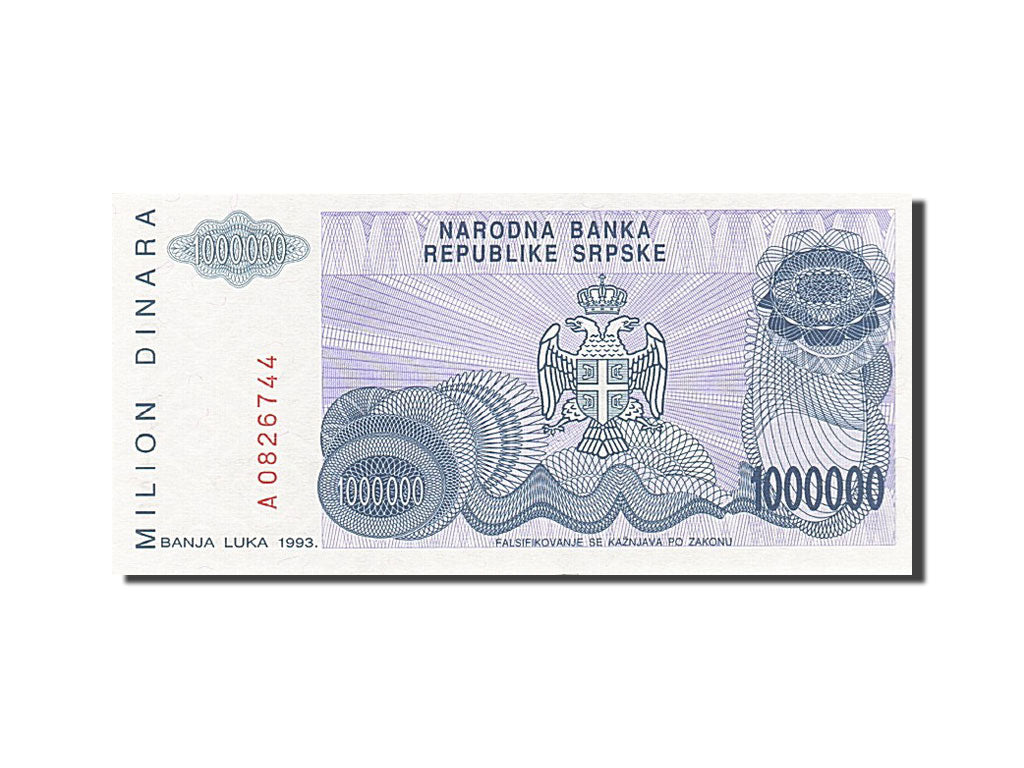 Banknote, Bosnia - Herzegovina, 1,000,000 Dinara, 1993, 1993, KM:152a