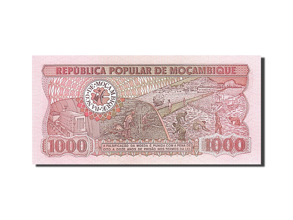 Biljet, Mozambique, 1000 Meticais, 1983-1988, 1983-06-16, KM:132a, NIEUW