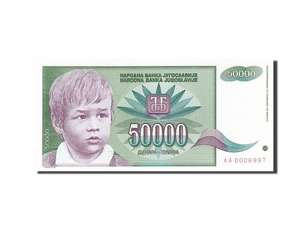 Banconote, Iugoslavia, 50,000 Dinara, 1992, KM:117, 1992, FDS