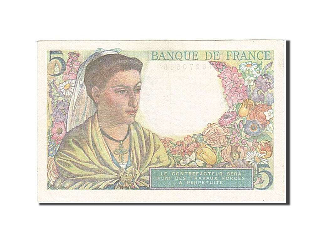Geldschein, Frankreich, 5 Francs, 1943, 1947-10-30, VZ, Fayette:5.7, KM:98b