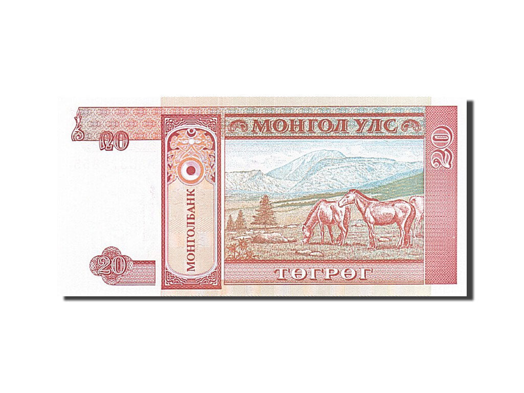 Billete, 20 Tugrik, 1993-1995, Mongolia, KM:55, Undated (1993), UNC