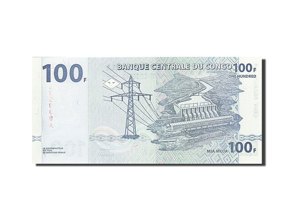 Biljet, Democratische Republiek Congo, 100 Francs, 2000, 2000-01-04, KM:92a