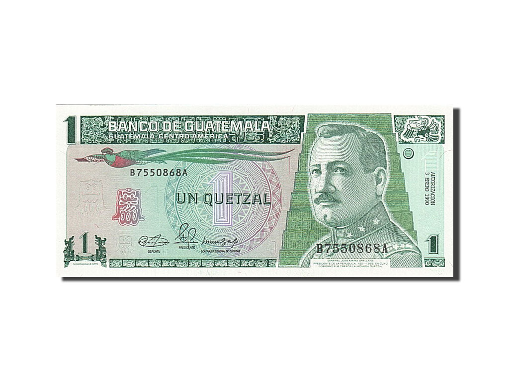 Billet, Guatemala, 1 Quetzal, 1989-1990, 1990-01-03, KM:73a, NEUF