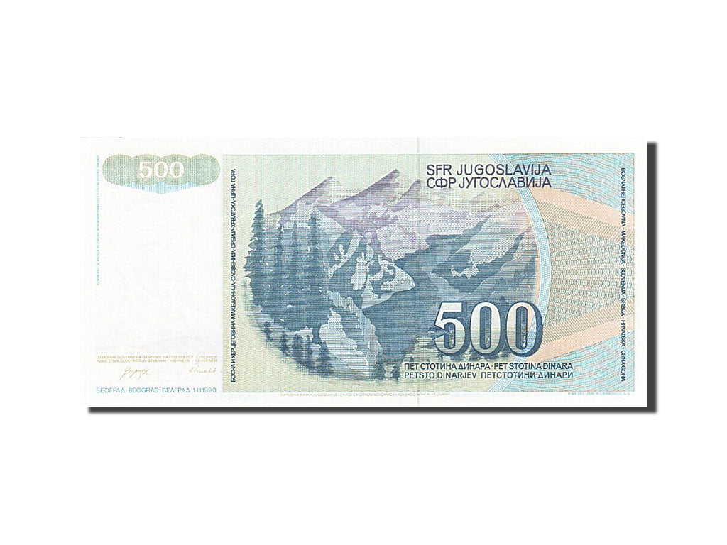 Banconote, Iugoslavia, 500 Dinara, 1990, KM:106, 1990-03-01, FDS