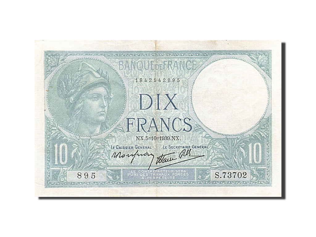 Billet, France, 10 Francs, 1915, 1939-10-05, SUP, Fayette:7.10, KM:84