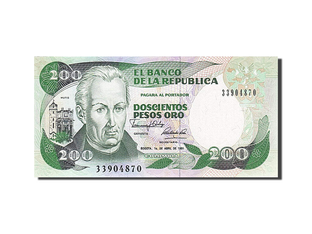Geldschein, Kolumbien, 200 Pesos Oro, 1982-1984, 1991-04-01, KM:429d, UNZ