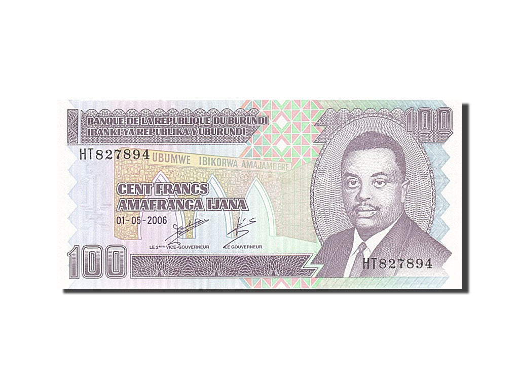 Banconote, Burundi, 100 Francs, 1993, KM:37e, 2006-05-01, FDS