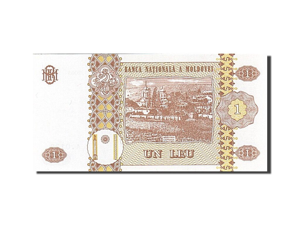 Billet, Moldova, 1 Leu, 1992-1994, 2005, KM:8g, NEUF