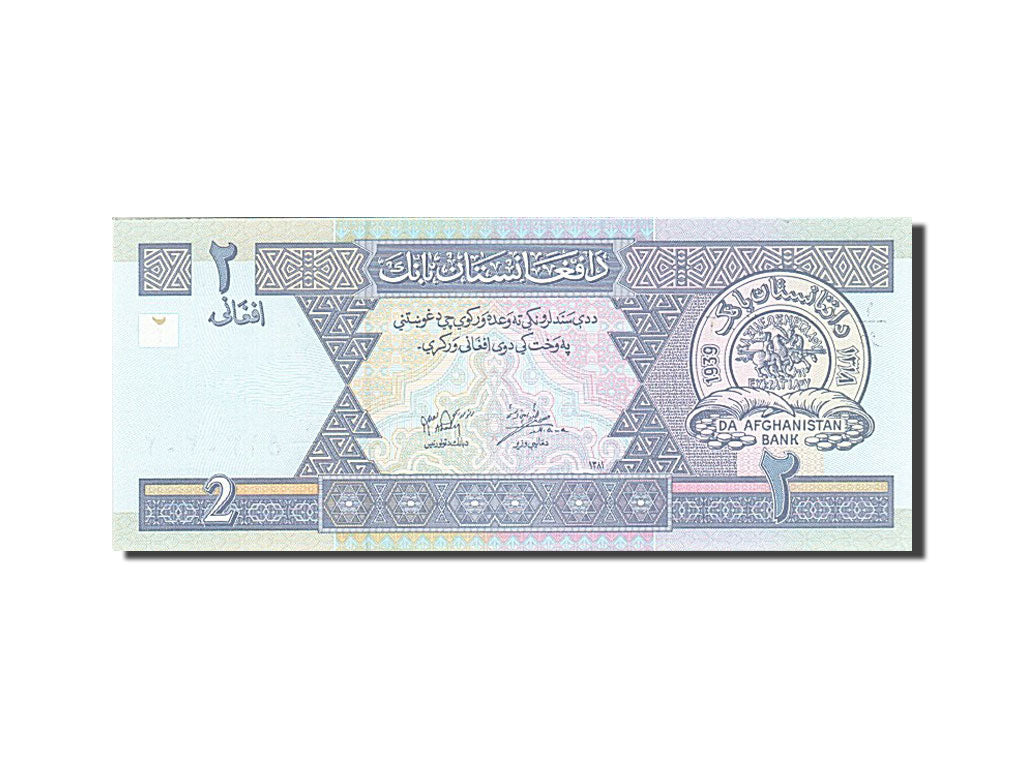 Banknote, Afghanistan, 2 Afghanis, 2002, 2002, KM:65a, UNC(65-70)