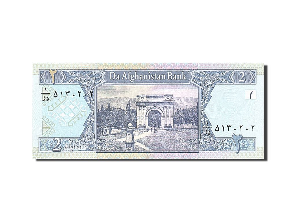 Banknote, Afghanistan, 2 Afghanis, 2002, 2002, KM:65a, UNC(65-70)