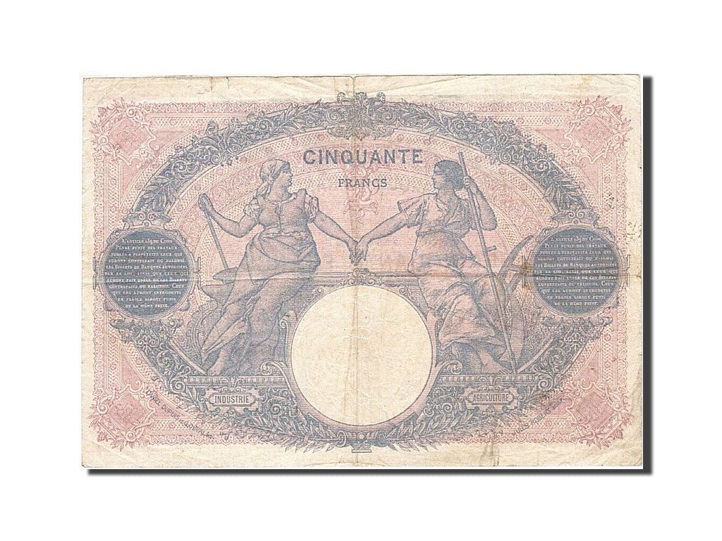 Billete, Francia, 50 Francs, 1889, 1922-06-28, BC, Fayette:14.35, KM:64g