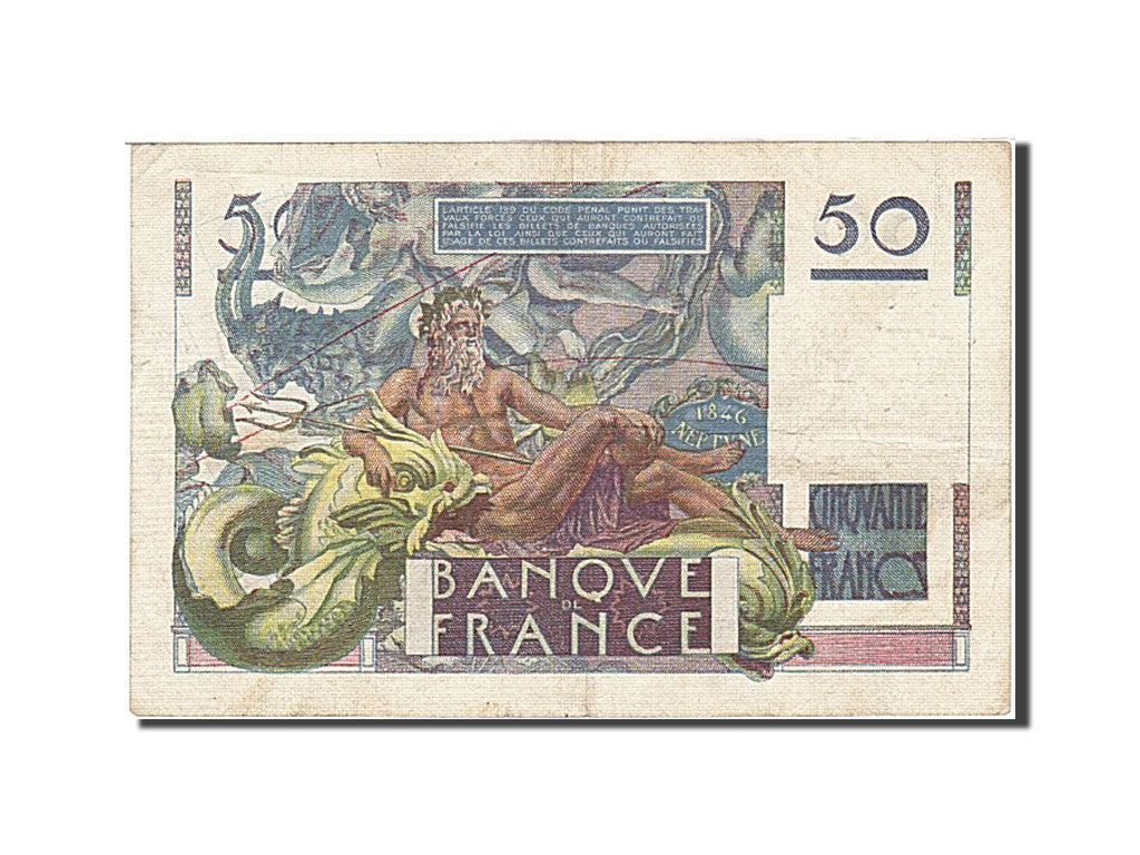 Banknote, France, 50 Francs, 1946, 1946-03-28, AU(50-53), Fayette:20.2, KM:127a